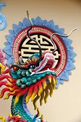 Pagode Sung Hung. Sculpture de dragon chinois. Phu Quoc. Vietnam